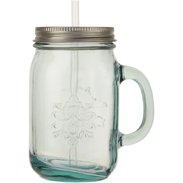 Juggo recycled glass mug with straw - Authentic White