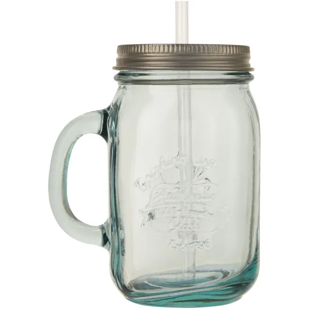Juggo recycled glass mug with straw - Authentic White