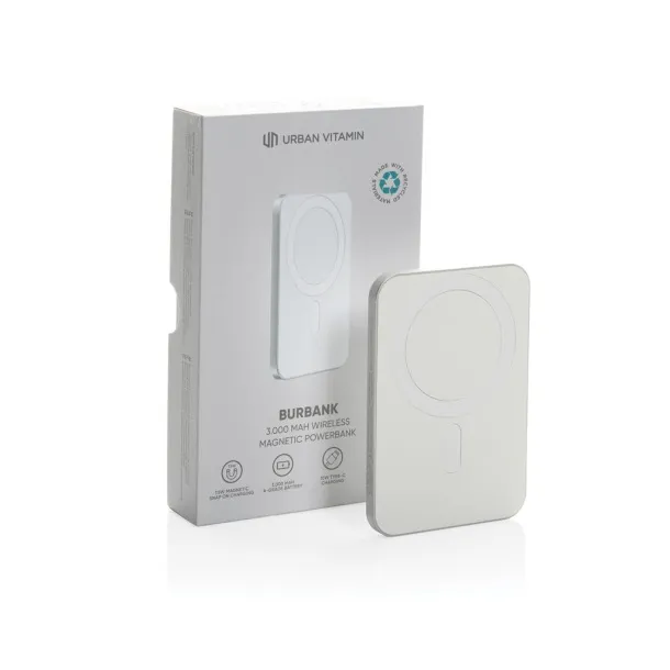  Urban Vitamin Burbank prijenosna baterija od RCS plastike/aluminija, 3 000 mAh - Urban Vitamin Srebrna