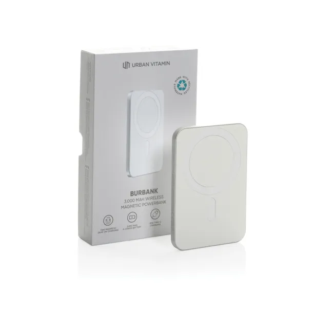  Urban Vitamin Burbank prijenosna baterija od RCS plastike/aluminija, 3 000 mAh - Urban Vitamin Srebrna