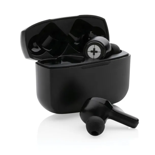  RCS recycled plastic Swiss Peak ANC TWS earbuds - Swiss Peak Black 