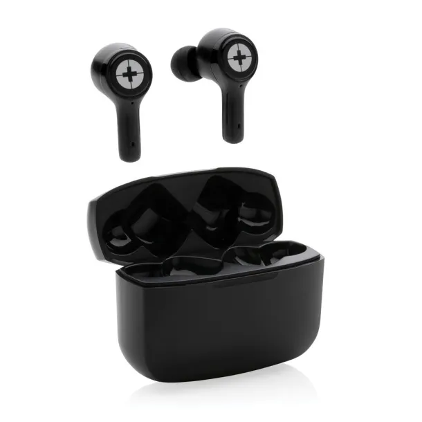  RCS recycled plastic Swiss Peak ANC TWS earbuds - Swiss Peak Black 