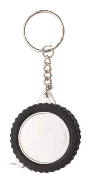 Wheel keyring with tape measure Black