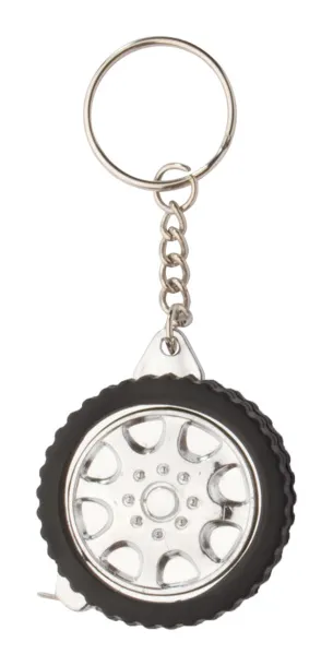 Wheel keyring with tape measure Black