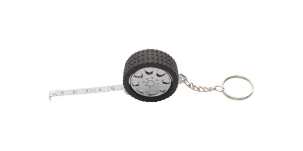 Wheel keyring with tape measure Black