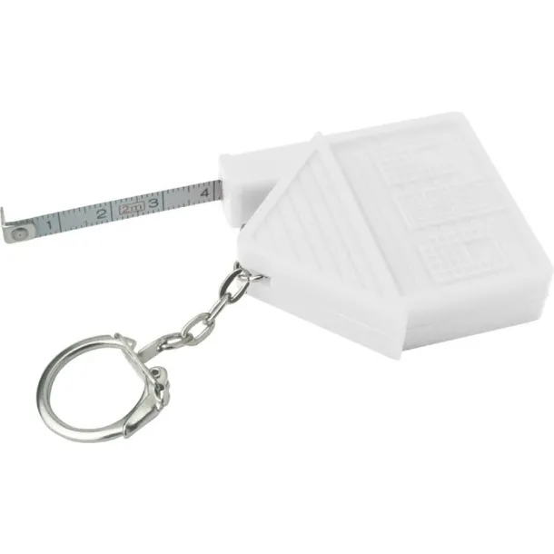  Keyring "house", measuring tape 2m white