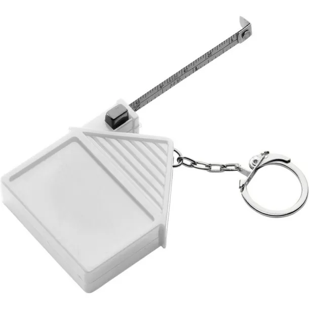  Keyring "house", measuring tape 2m white