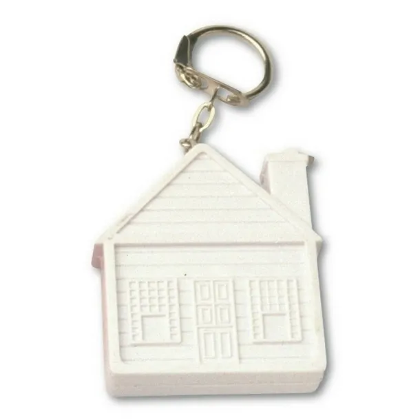  Keyring "house", measuring tape 2m white