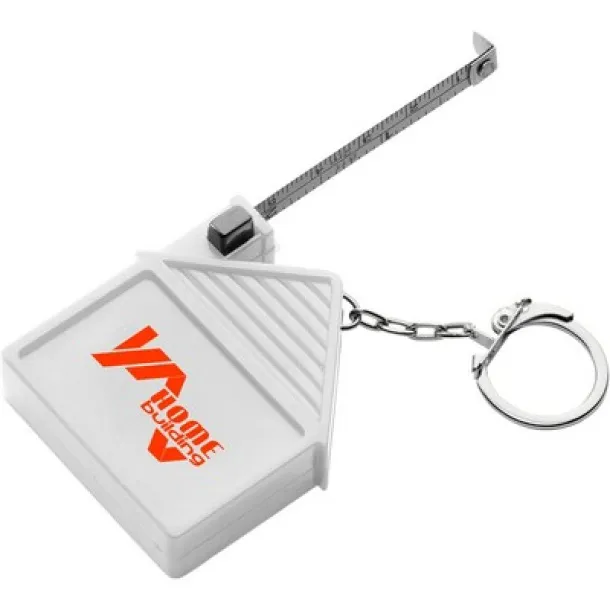  Keyring "house", measuring tape 2m white