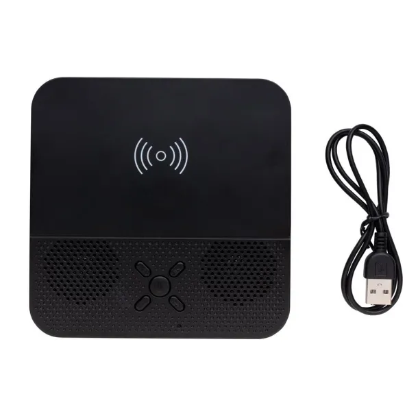  Wireless charging speaker with time display Black