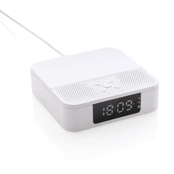  Wireless charging speaker with time display White