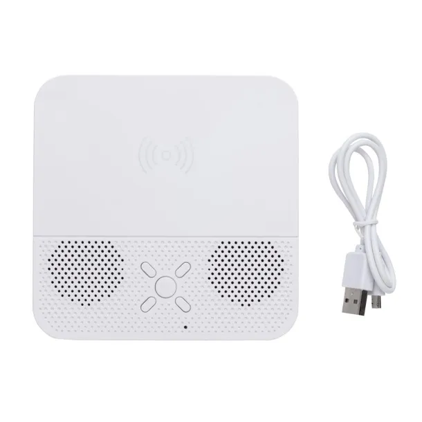  Wireless charging speaker with time display White