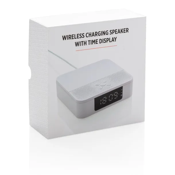  Wireless charging speaker with time display White