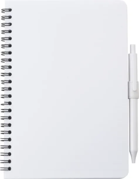 MIKA Antibacterial notebook with pen Bijela
