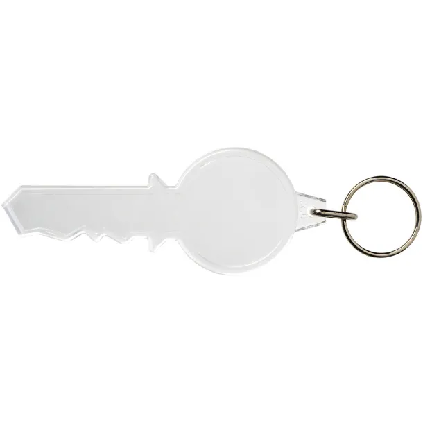 Combo key-shaped keychain White