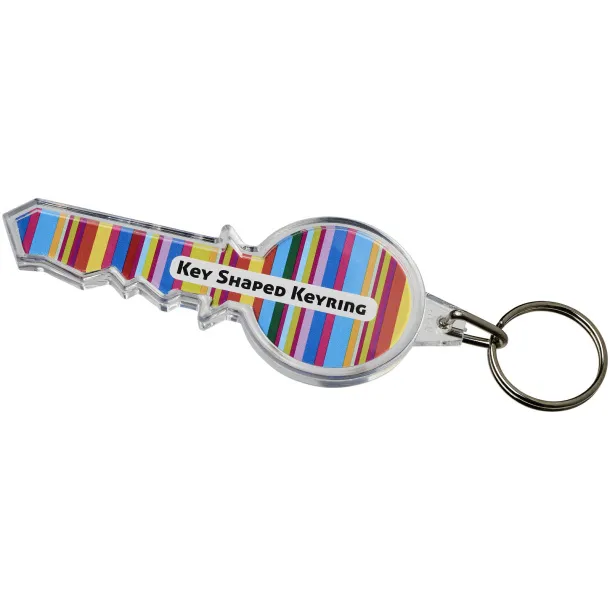 Combo key-shaped keychain White