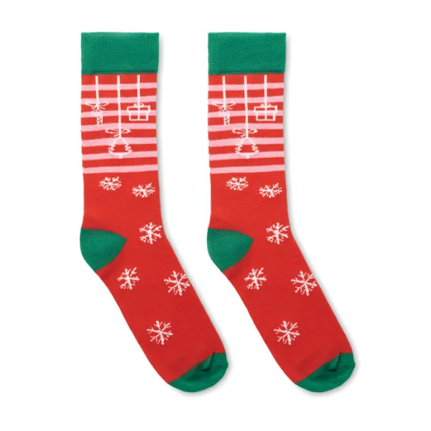 JOYFUL M Pair of Christmas socks M Red