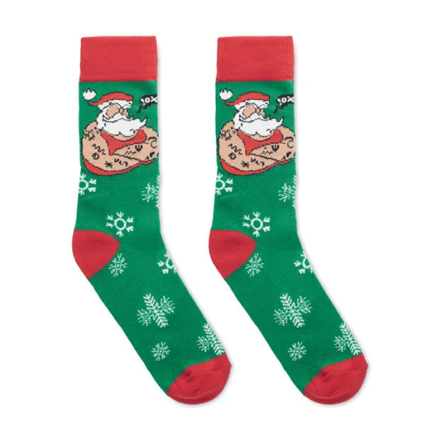 JOYFUL M Pair of Christmas socks M Green