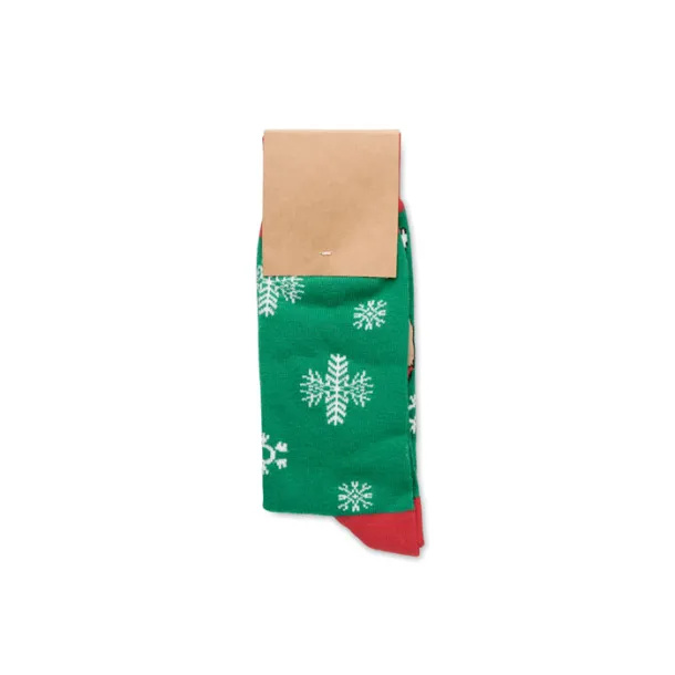 JOYFUL M Pair of Christmas socks M Green