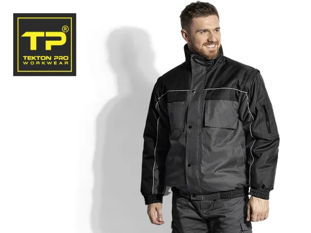 SHIFT duo color workwear jacket with detachable sleeves - TEKTON PRO Dark gray