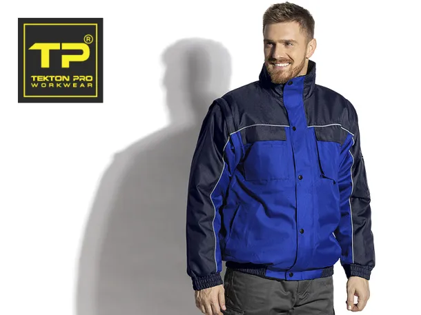 SHIFT duo color workwear jacket with detachable sleeves - TEKTON PRO Blue