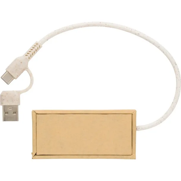  USB 2.0 hub made of recycled paper brown