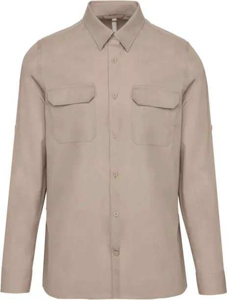  MEN'S LONG-SLEEVED SAFARI SHIRT - 120 g/m² - Kariban Beige