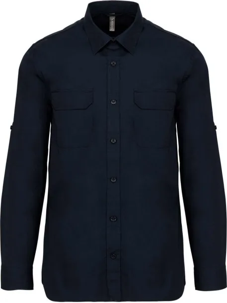  MEN'S LONG-SLEEVED SAFARI SHIRT - 120 g/m² - Kariban Navy