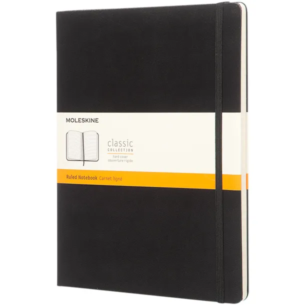 Moleskine Classic XL hard cover notebook - ruled - Moleskine Solid black