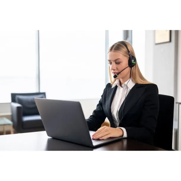  Headset: headphones with microphone Crna