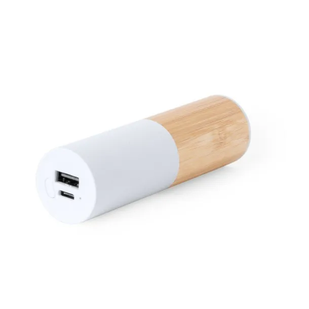  Bamboo and wheat straw power bank 5000 mAh white