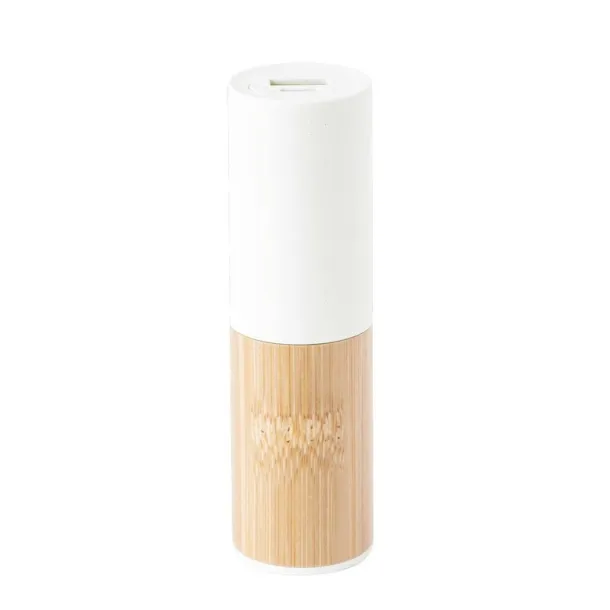  Bamboo and wheat straw power bank 5000 mAh white