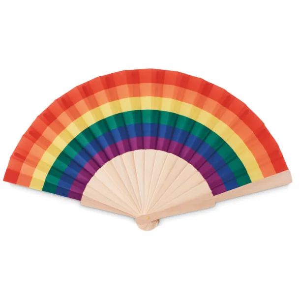 BOWFAN Rainbow wooden hand fan Multicolour