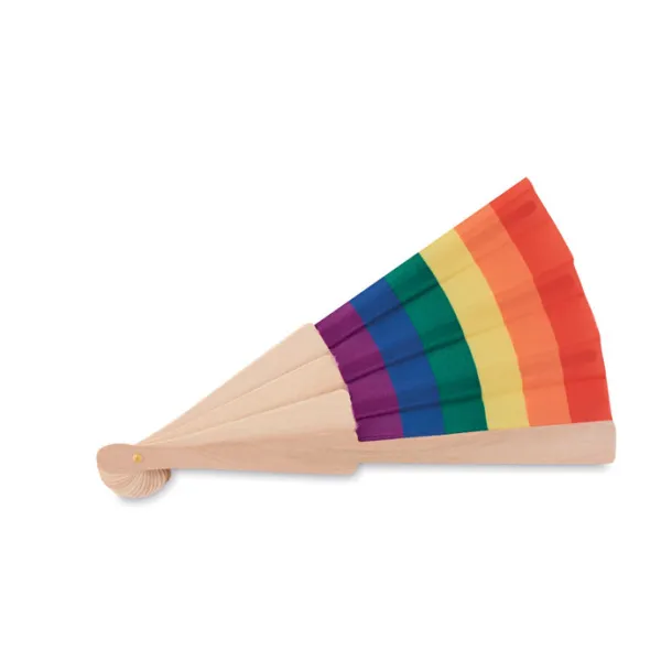 BOWFAN Rainbow wooden hand fan Multicolour