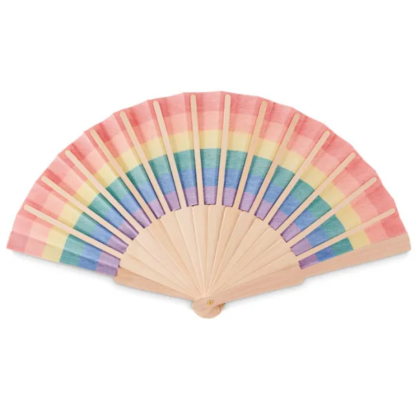 BOWFAN Rainbow wooden hand fan Multicolour