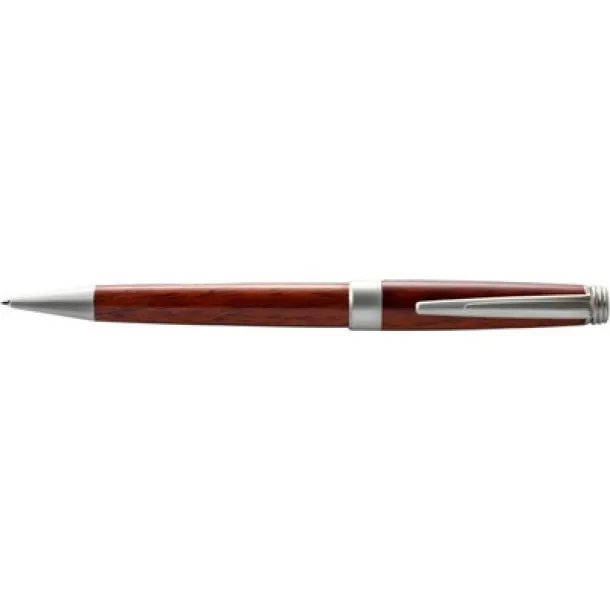  Twist action ball pen in wooden case wood