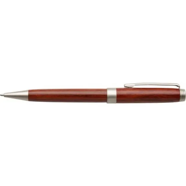  Twist action ball pen in wooden case wood