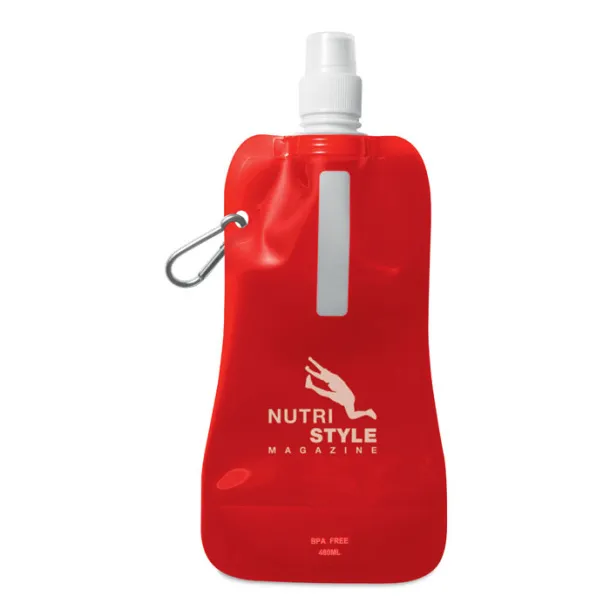 GATES složiva boca za vodu, 480 ml Transparent Red