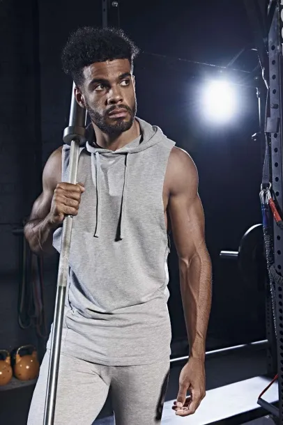 URBAN SLEEVEESS MUSCLE HOODIE - 240 g/m² - Just Cool Sports Grey