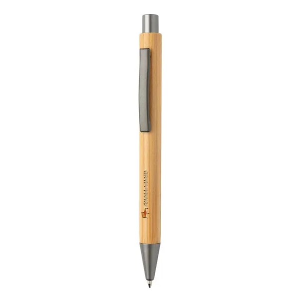  Slim design bamboo pen - XD Collection Brown Silver