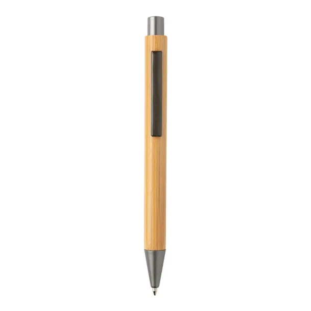  Slim design bamboo pen - XD Collection Brown Silver