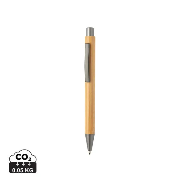  Slim design bamboo pen - XD Collection Brown Silver