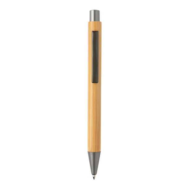  Slim design bamboo pen - XD Collection Brown Silver