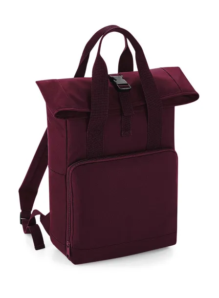  Twin Handle Roll-Top Backpack - Bagbase Burgundy