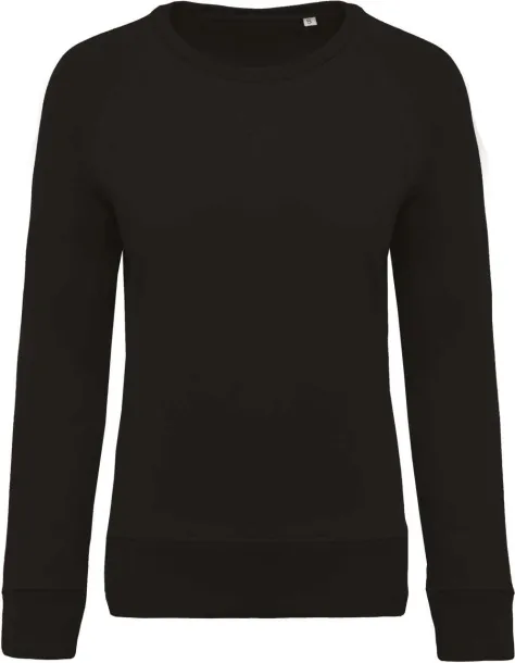  LADIES’ ORGANIC COTTON CREW NECK RAGLAN SLEEVE SWEATSHIRT - Kariban Black