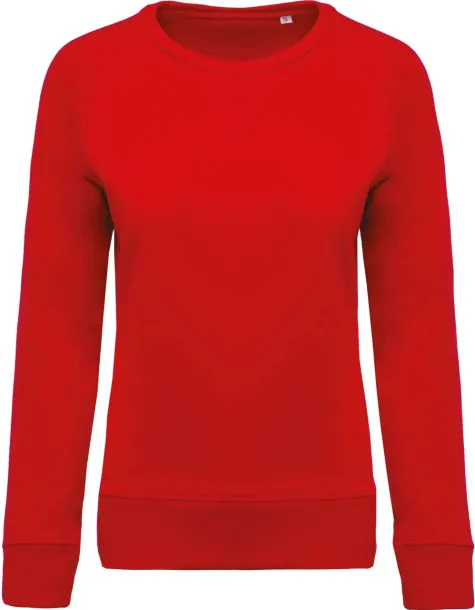  LADIES’ ORGANIC COTTON CREW NECK RAGLAN SLEEVE SWEATSHIRT - Kariban Red