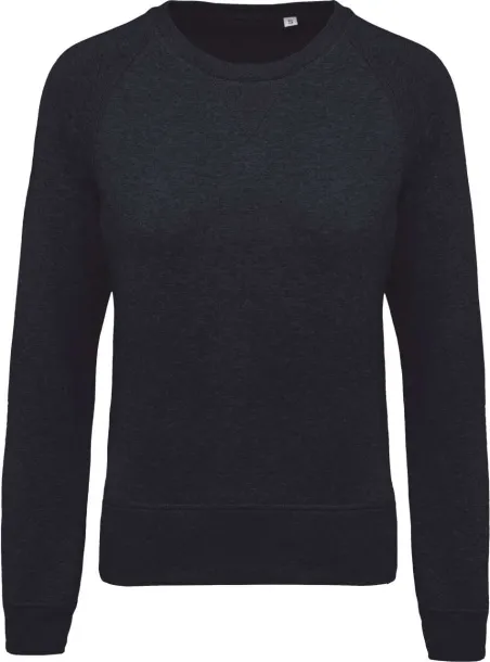  LADIES’ ORGANIC COTTON CREW NECK RAGLAN SLEEVE SWEATSHIRT - Kariban French Navy Heather