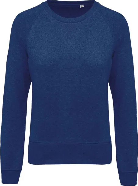  LADIES’ ORGANIC COTTON CREW NECK RAGLAN SLEEVE SWEATSHIRT - Kariban Ocean Blue Heather