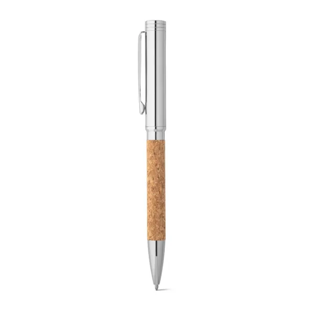 CORKO Cork and metal ballpoint pen with twist mechanism Natural