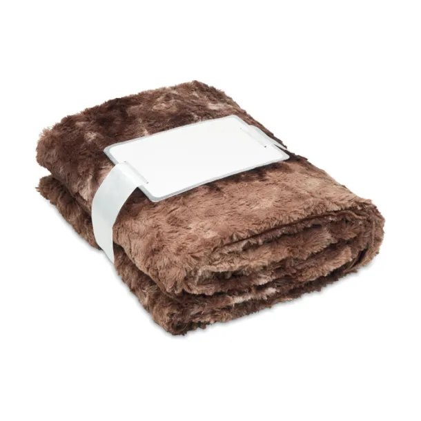 ANDERMATT Fake fur blanket Brown